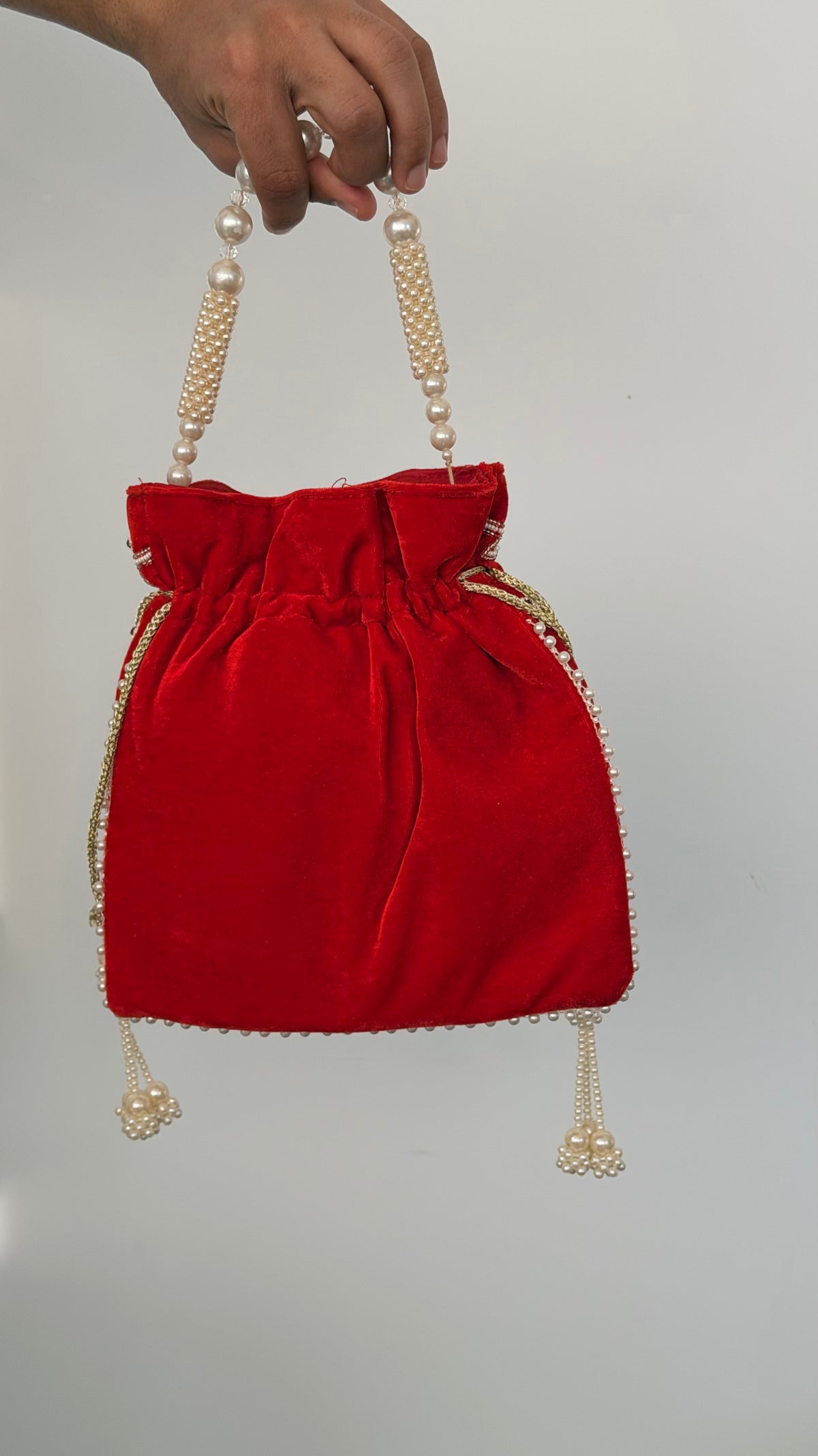 Women Red evening bag, Potali bag by Rang & Rani