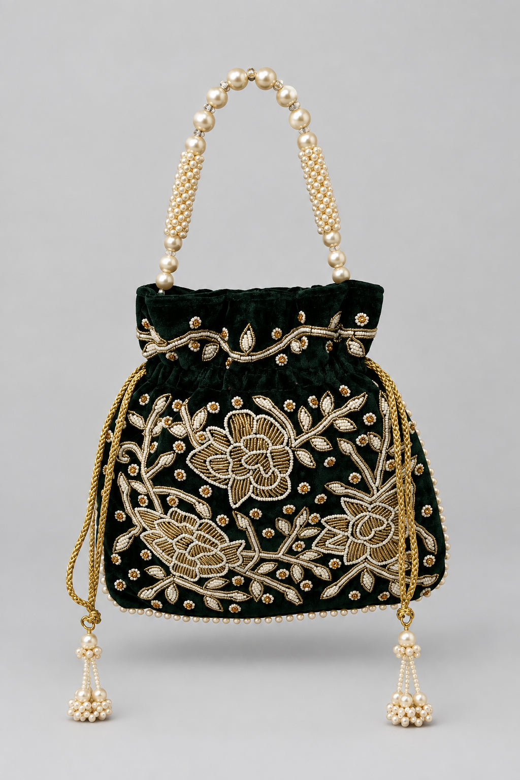 Women Emerald evening bag, Potali bag by Rang & Rani