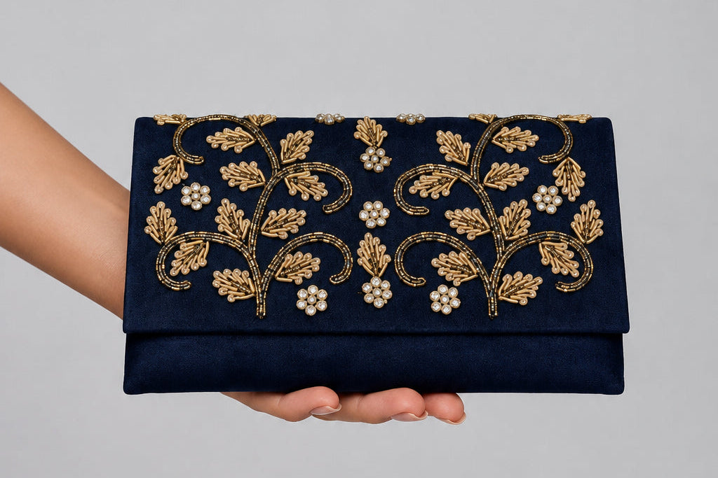 Women purse, Zardozi fancy Handmade clutch by Rang & Rani