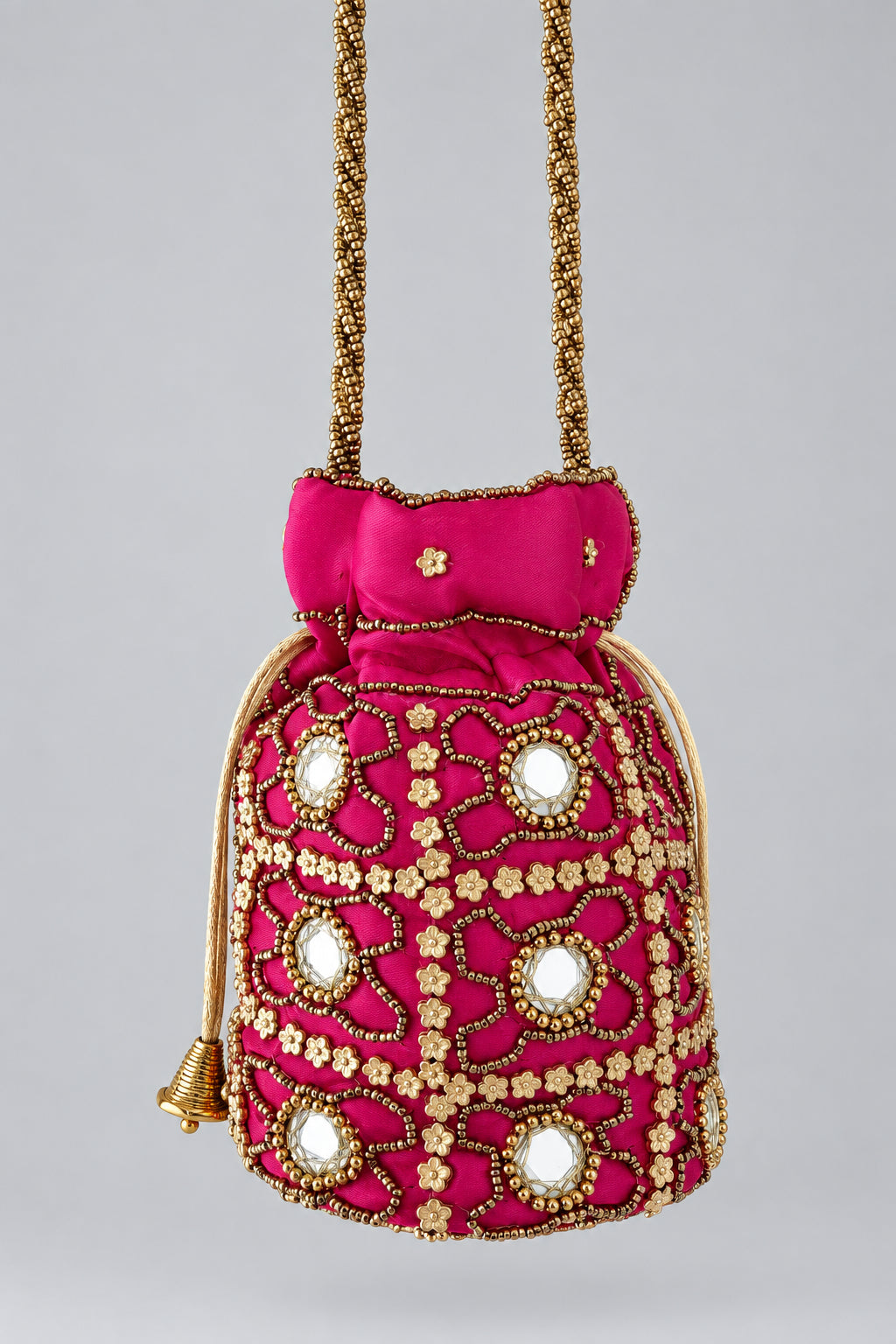 Pink Mirror Work Potali by Rang & Rani